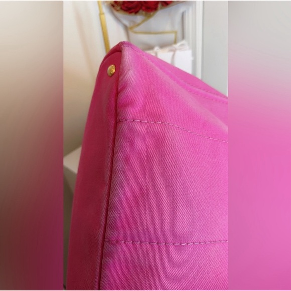 💯 Authentic Prada Pink  Canapa Bag with Spacious Design like new - Picture 6 of 8